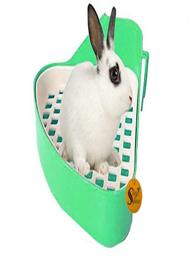 Sage Square Jumbo Size Litter Tray Cum Potty Training for Rabbit/Guinea Pig/Ferret (Green) - Image 1